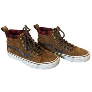 Vans Scotchgard Hi Top Sneaker 5.5 Women 4 Mens Brown Leather Off The Wall Skate